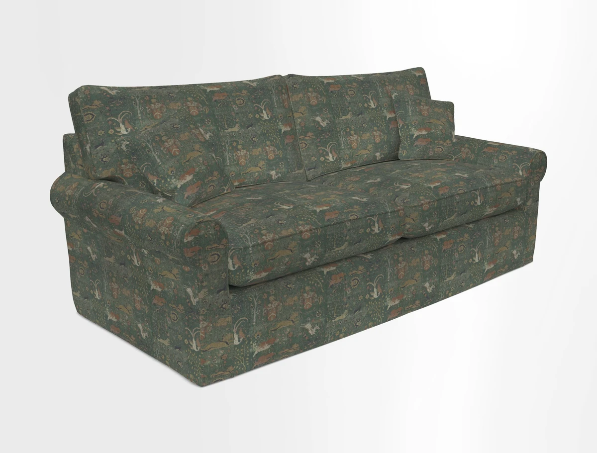 Bignor 3 Seater Sofa in V&A Drawn From Nature Oak Tree Gold. Loose cover option available