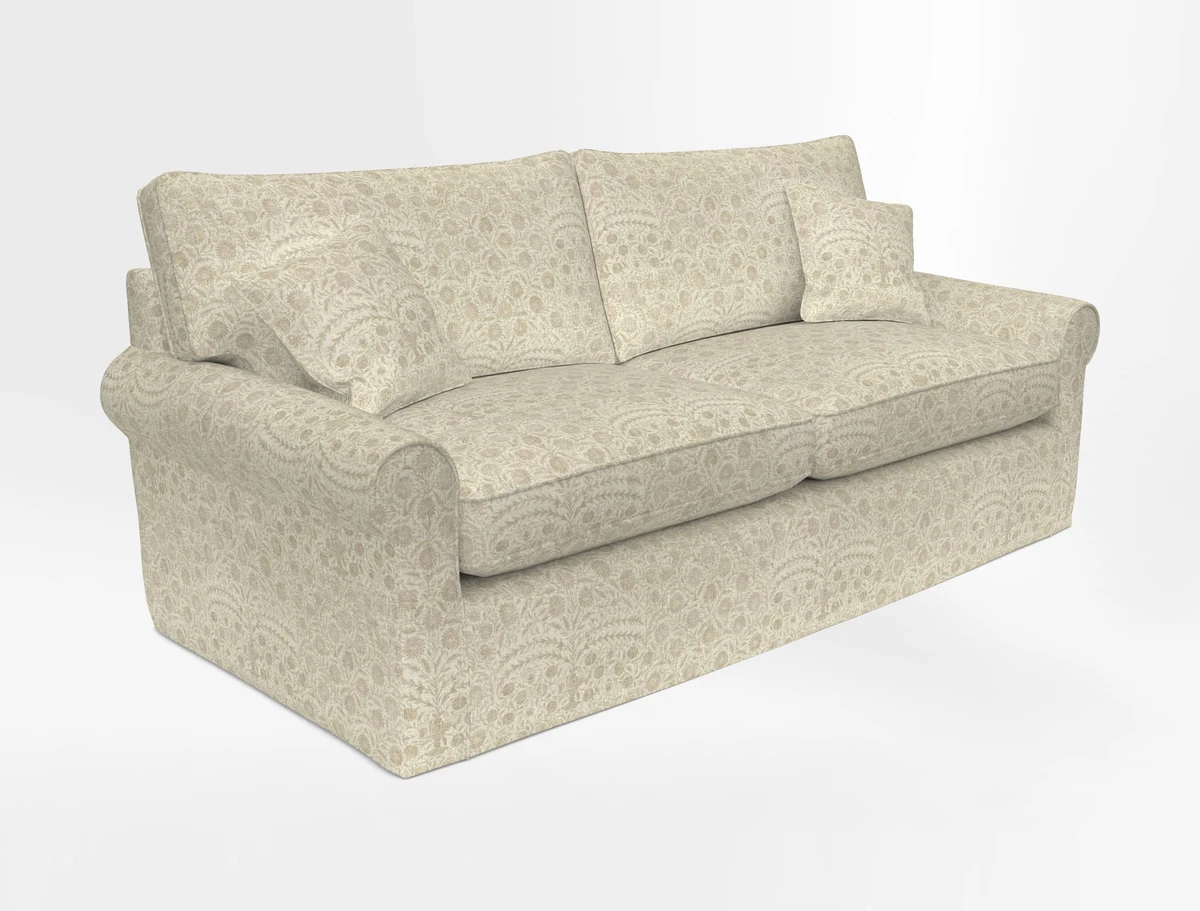 Bignor 3 Seater Sofa in V&A Drawn From Nature Oak Tree Gold. Loose cover option available