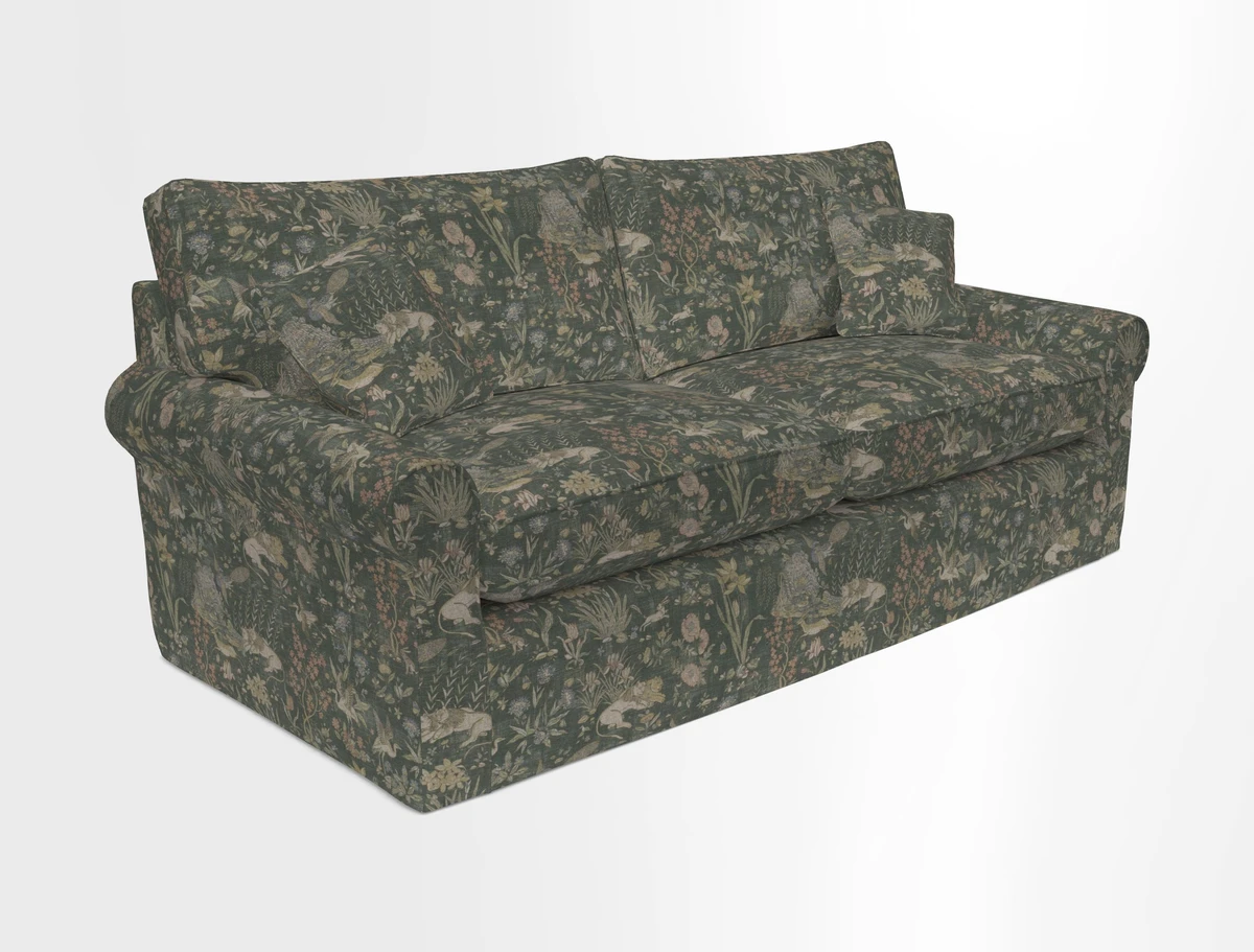 Bignor 3 Seater Sofa in V&A Drawn From Nature Oak Tree Gold. Loose cover option available