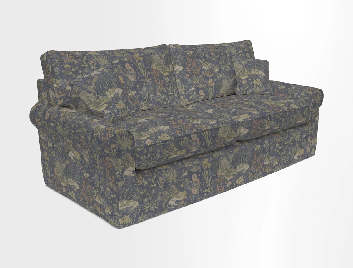 Bignor 3 Seater Sofa in V&A Drawn From Nature Oak Tree Gold. Loose cover option available