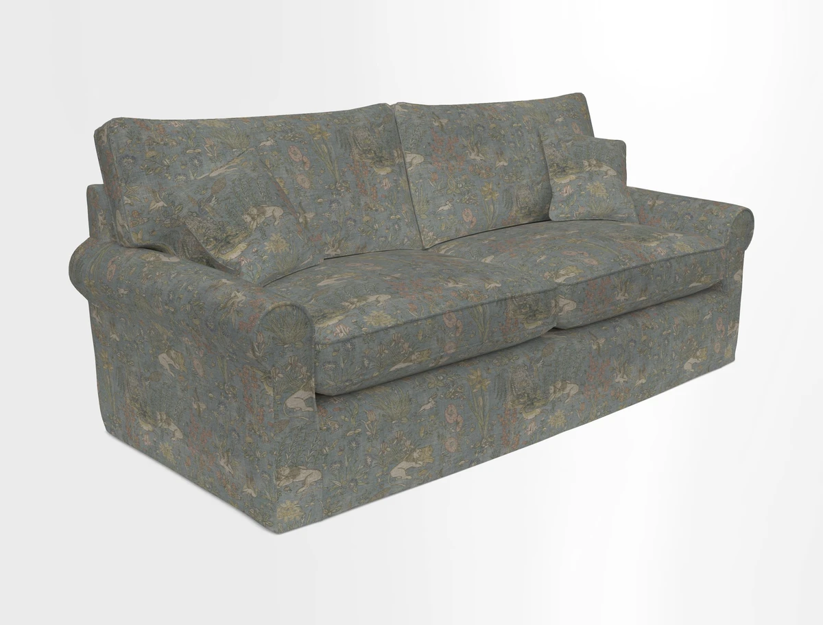 Bignor 3 Seater Sofa in V&A Drawn From Nature Oak Tree Gold. Loose cover option available