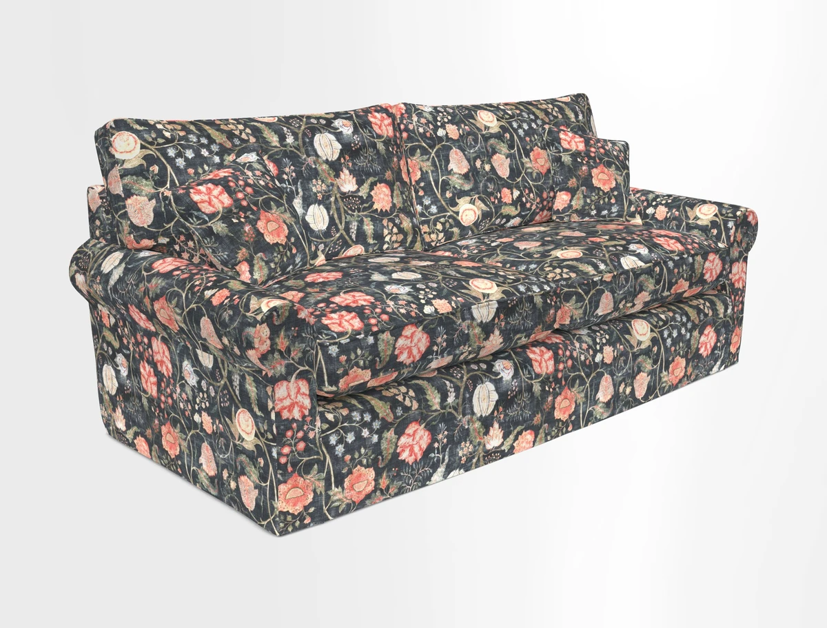 Bignor 3 Seater Sofa in V&A Drawn From Nature Oak Tree Gold. Loose cover option available