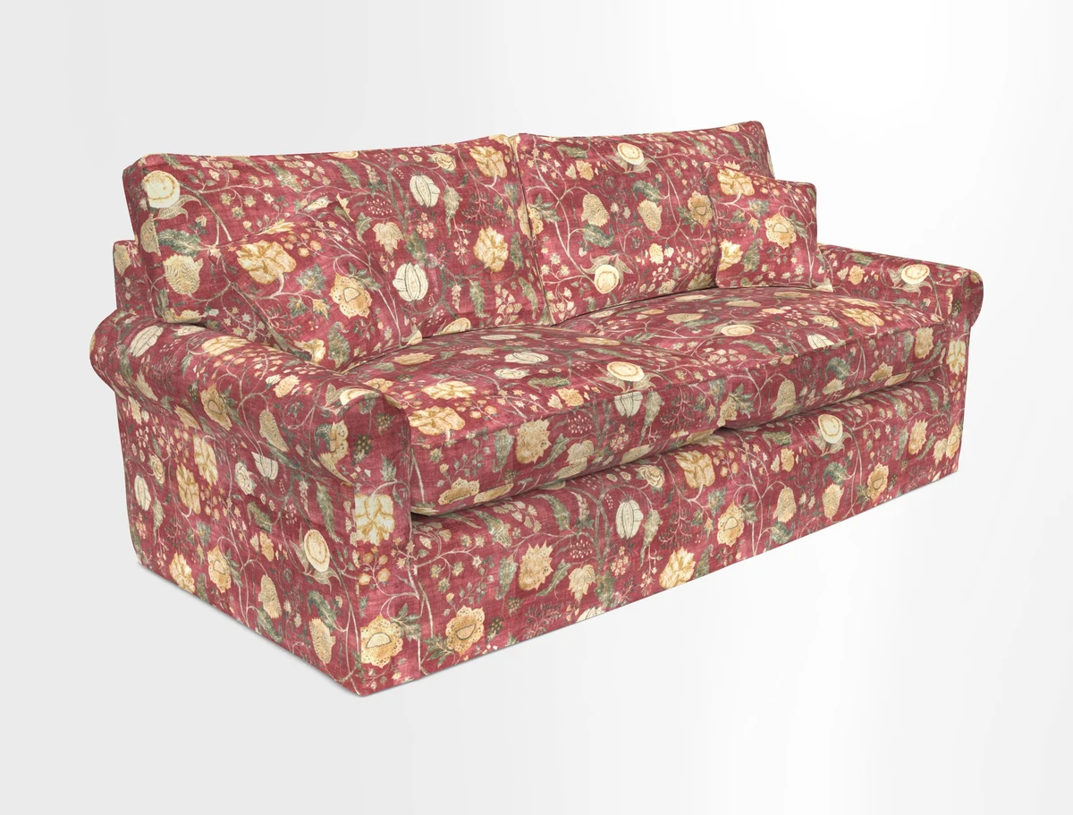 Bignor 3 Seater Sofa in V&A Drawn From Nature Oak Tree Gold. Loose cover option available
