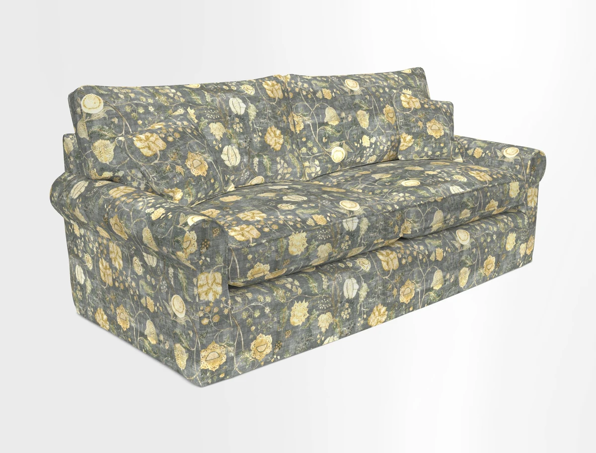 Bignor 3 Seater Sofa in V&A Drawn From Nature Oak Tree Gold. Loose cover option available
