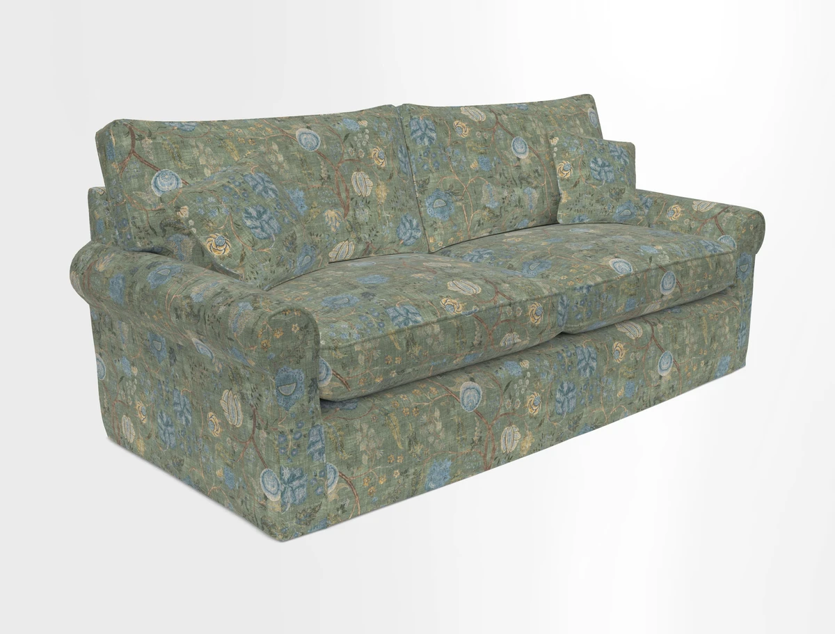 Bignor 3 Seater Sofa in V&A Drawn From Nature Oak Tree Gold. Loose cover option available