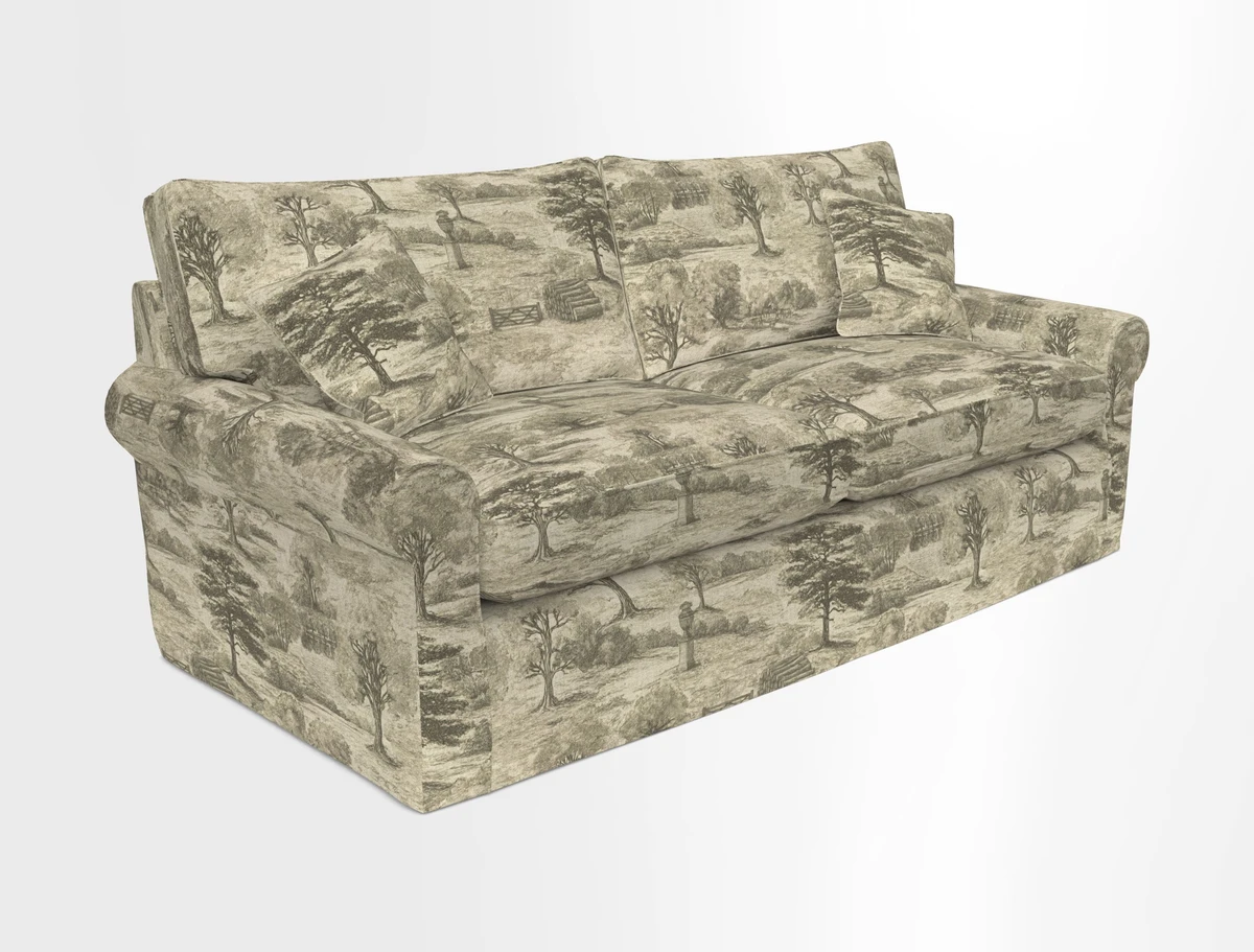 Bignor 3 Seater Sofa in V&A Drawn From Nature Oak Tree Gold. Loose cover option available