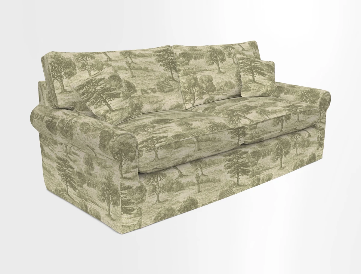 Bignor 3 Seater Sofa in V&A Drawn From Nature Oak Tree Gold. Loose cover option available