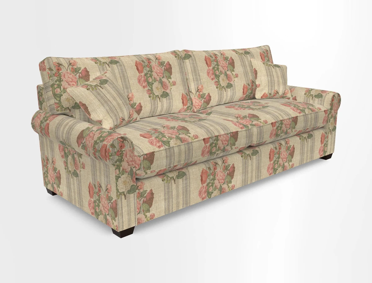 Bignor 3 Seater Sofa in V&A Drawn From Nature Oak Tree Gold. Loose cover option available