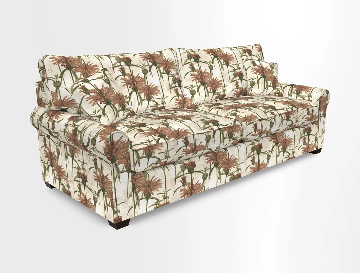 Bignor 3 Seater Sofa in V&A Drawn From Nature Oak Tree Gold. Loose cover option available