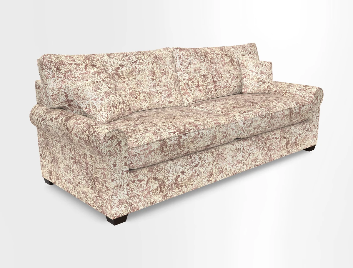 Bignor 3 Seater Sofa in V&A Drawn From Nature Oak Tree Gold. Loose cover option available