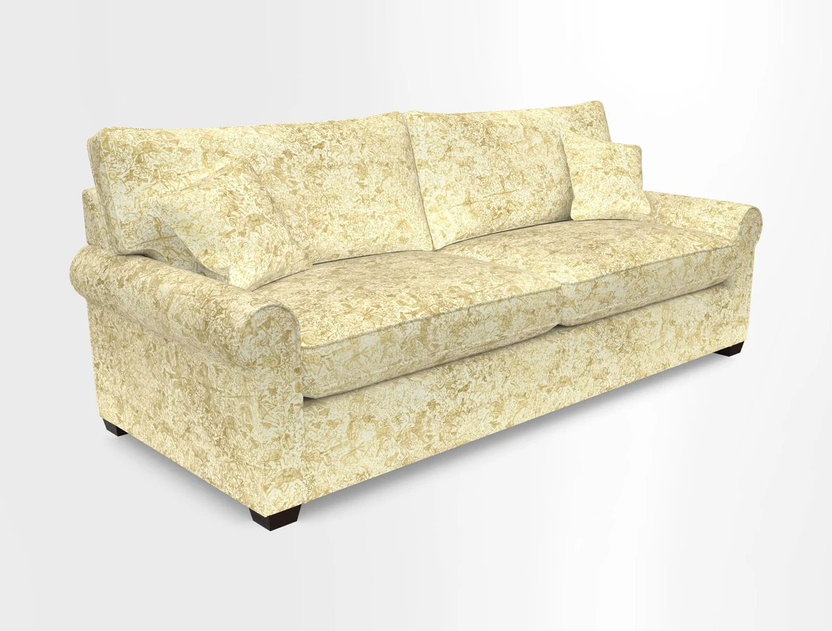Bignor 3 Seater Sofa in V&A Drawn From Nature Oak Tree Gold. Loose cover option available