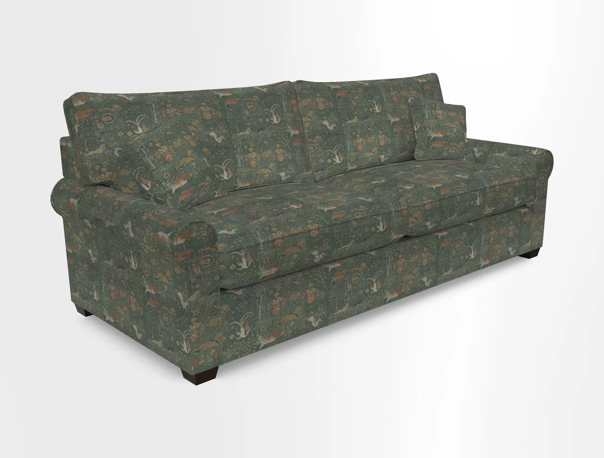 Bignor 3 Seater Sofa in V&A Drawn From Nature Oak Tree Gold. Loose cover option available