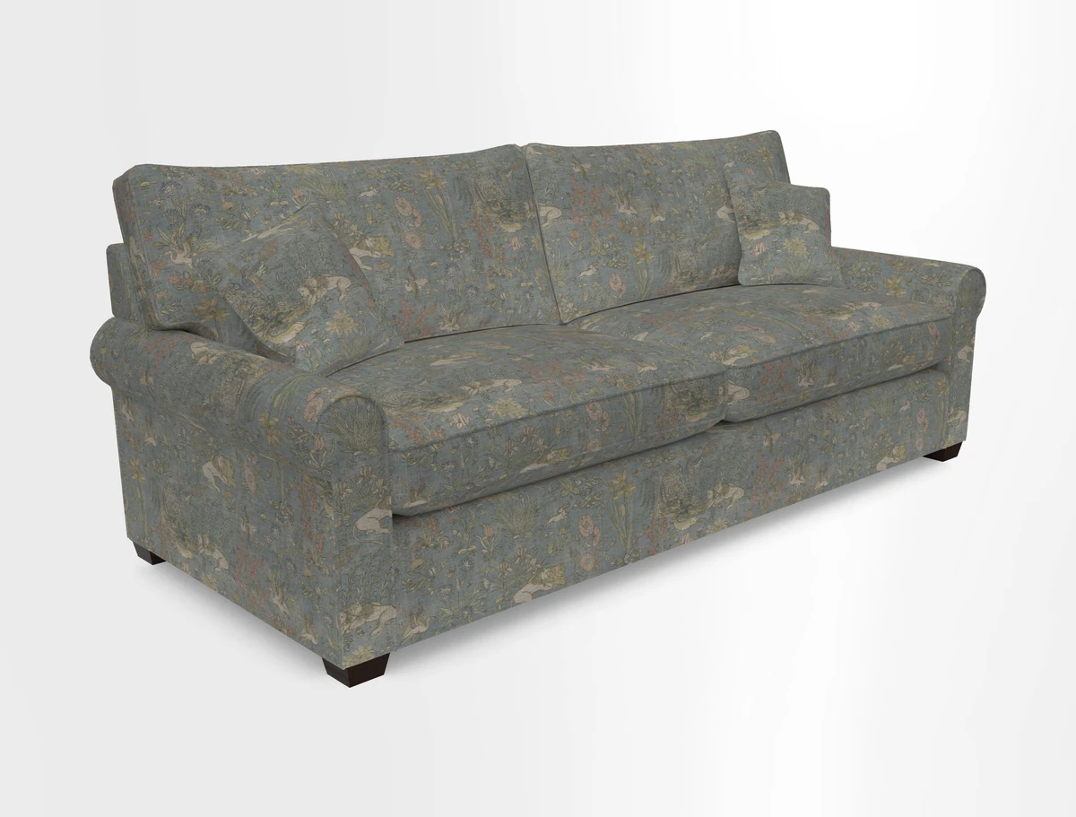Bignor 3 Seater Sofa in V&A Drawn From Nature Oak Tree Gold. Loose cover option available