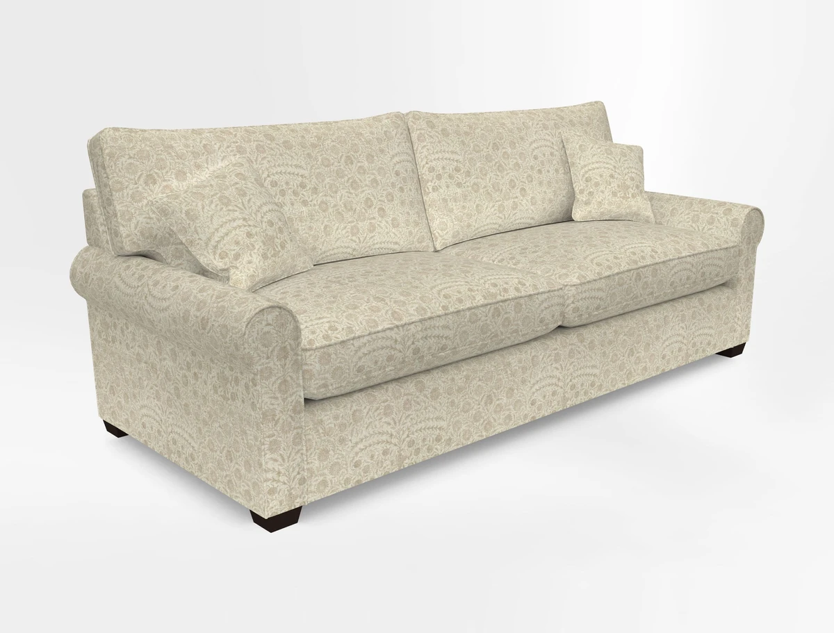 Bignor 3 Seater Sofa in V&A Drawn From Nature Oak Tree Gold. Loose cover option available