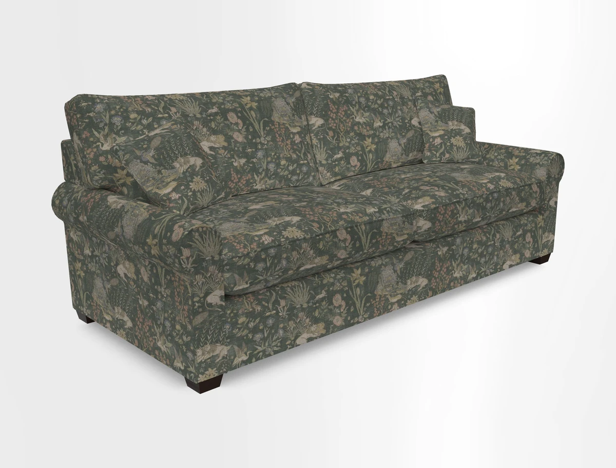 Bignor 3 Seater Sofa in V&A Drawn From Nature Oak Tree Gold. Loose cover option available