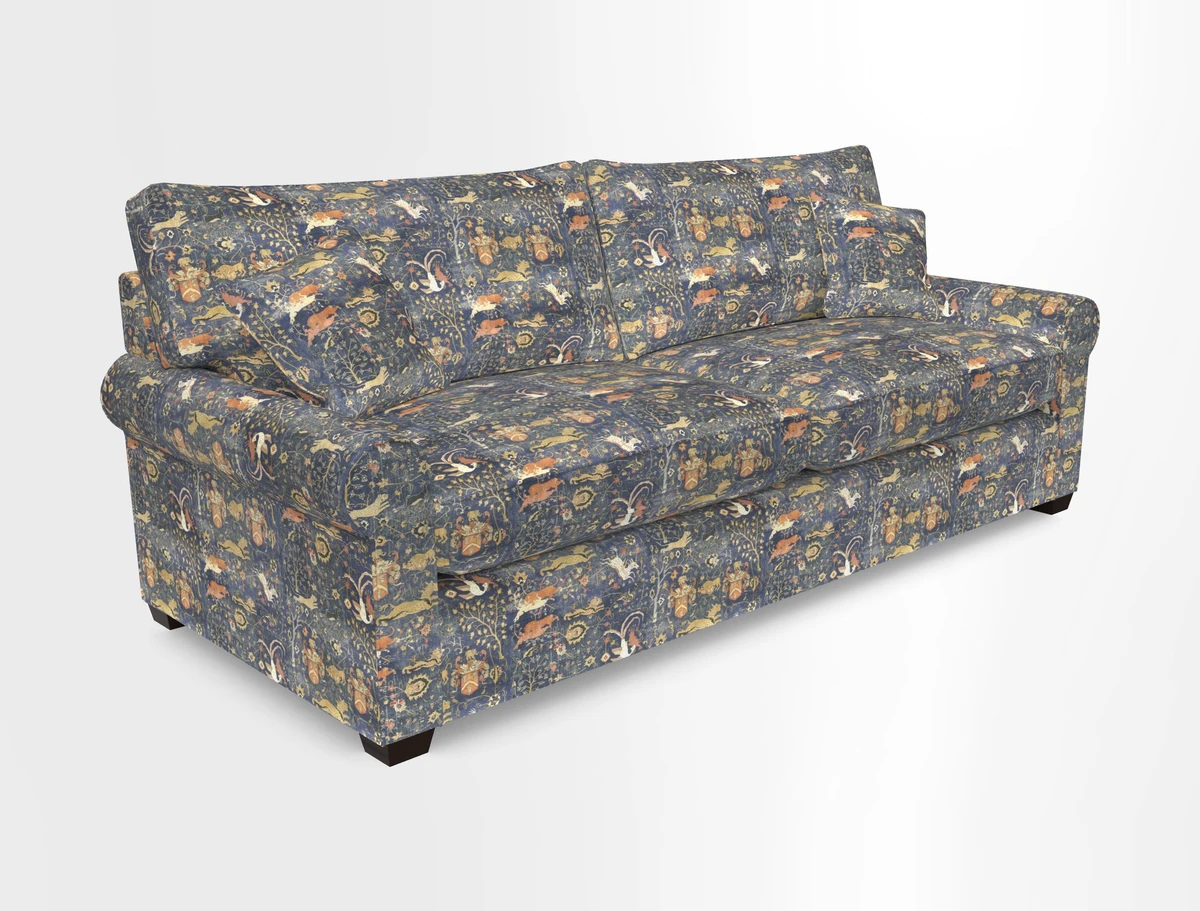 Bignor 3 Seater Sofa in V&A Drawn From Nature Oak Tree Gold. Loose cover option available