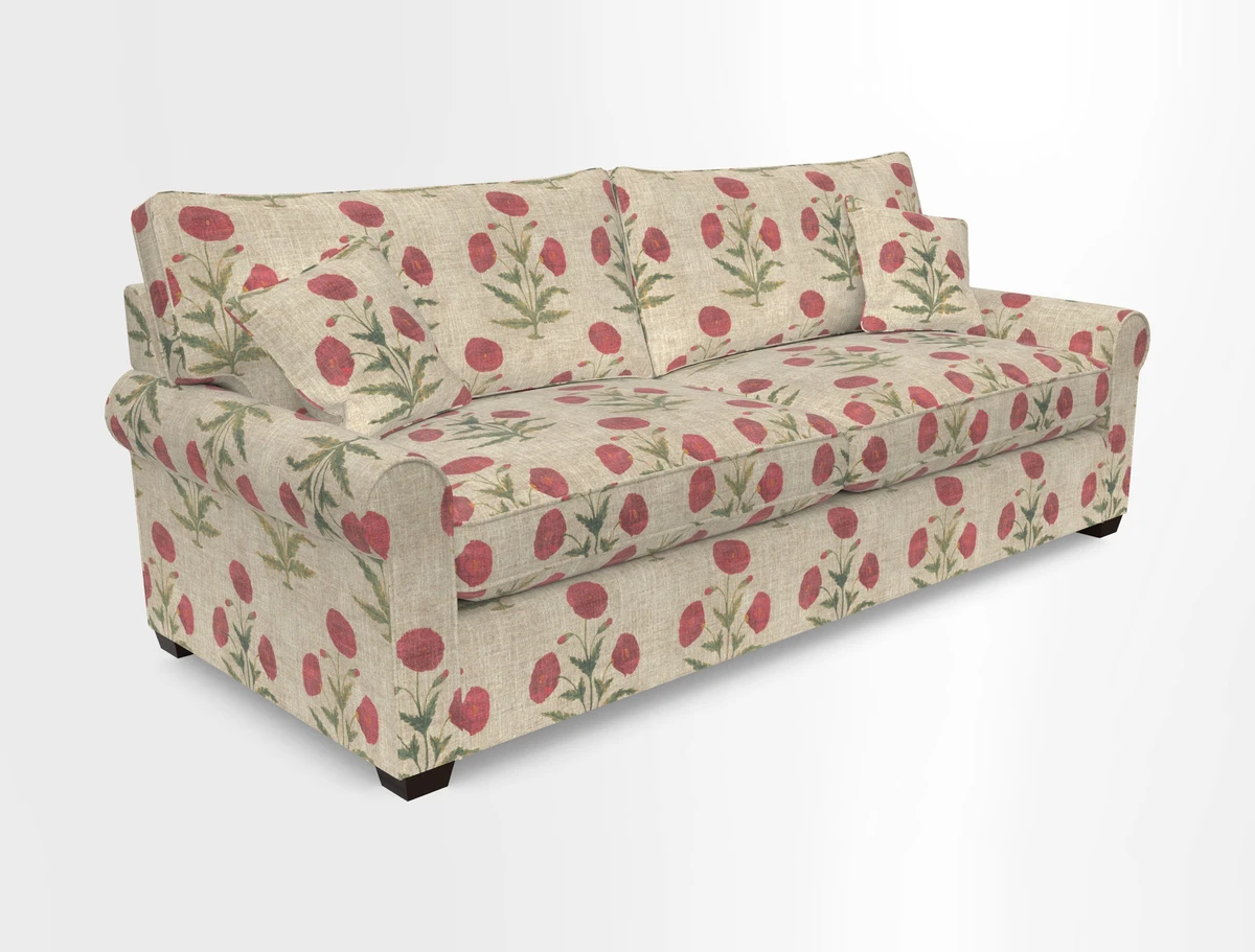 Bignor 3 Seater Sofa in V&A Drawn From Nature Oak Tree Gold. Loose cover option available