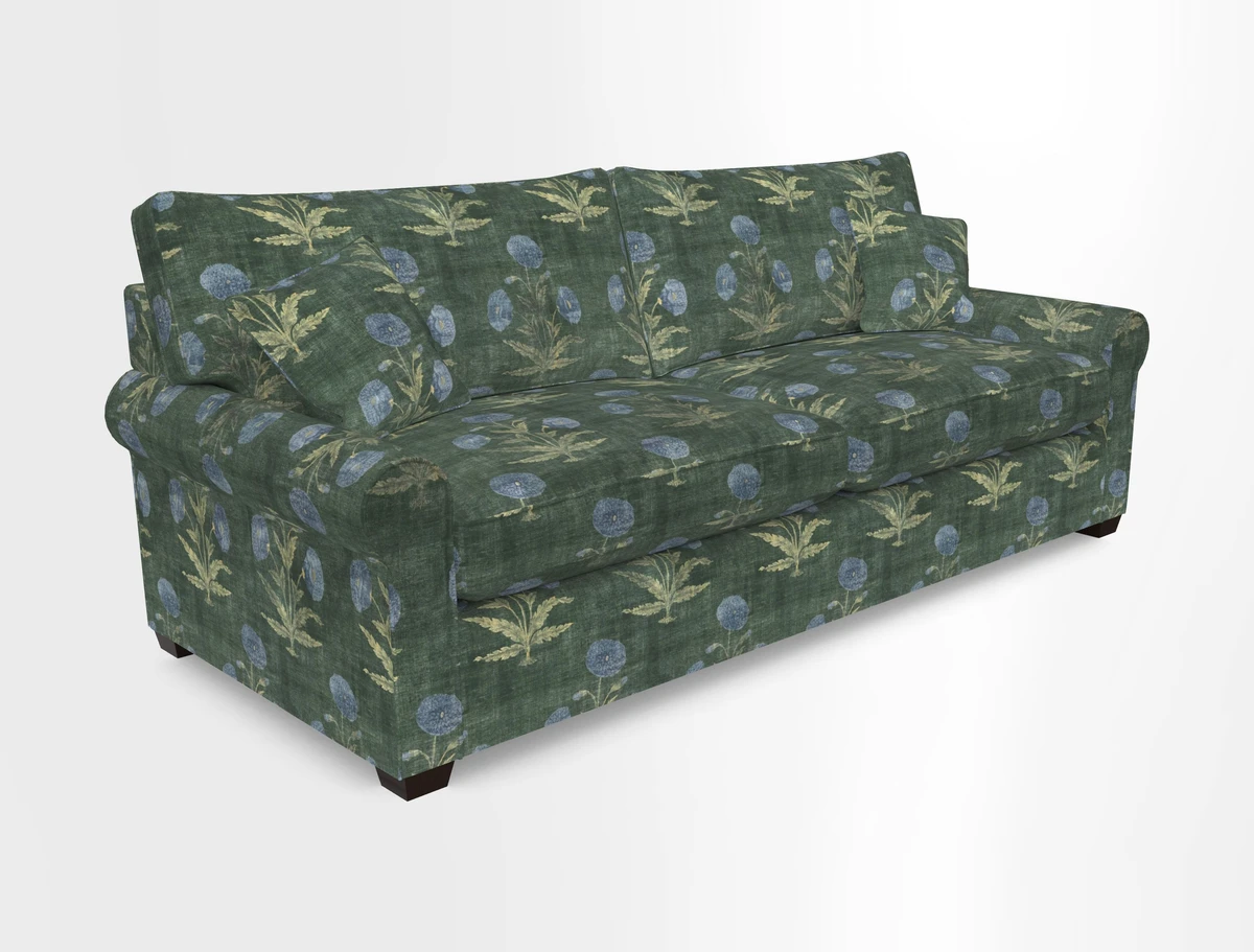Bignor 3 Seater Sofa in V&A Drawn From Nature Oak Tree Gold. Loose cover option available