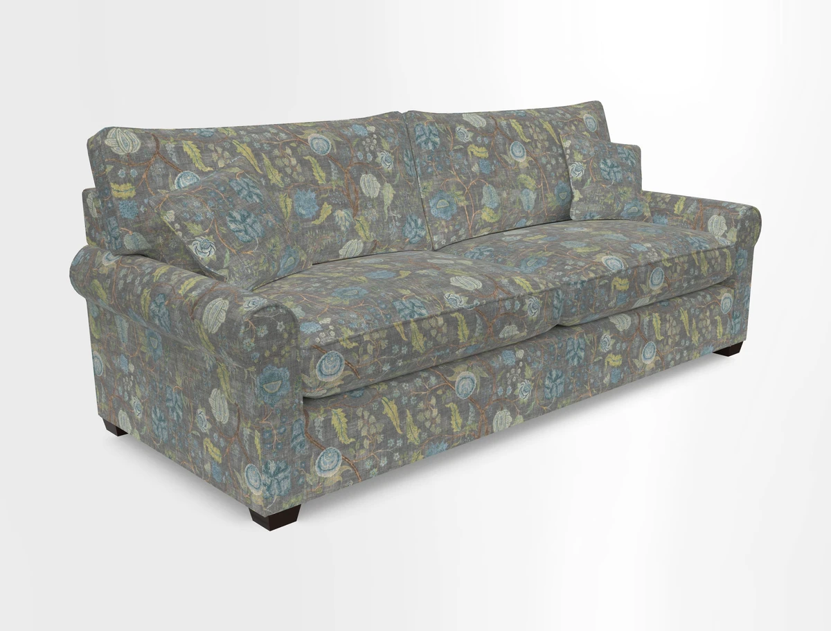 Bignor 3 Seater Sofa in V&A Drawn From Nature Oak Tree Gold. Loose cover option available