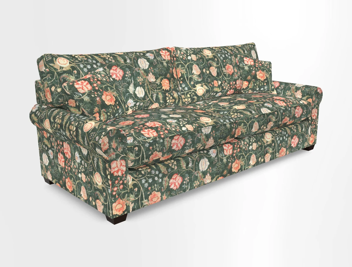 Bignor 3 Seater Sofa in V&A Drawn From Nature Oak Tree Gold. Loose cover option available