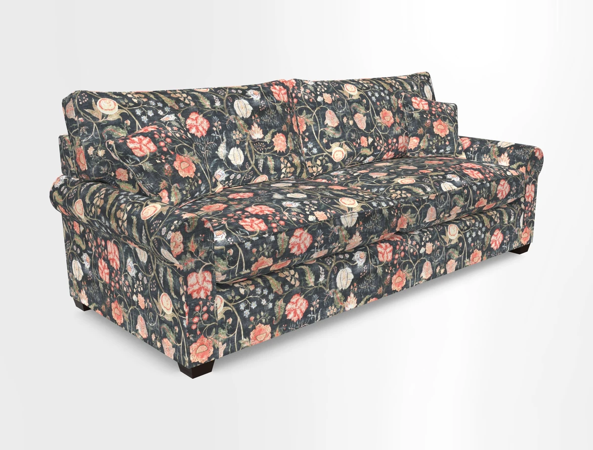 Bignor 3 Seater Sofa in V&A Drawn From Nature Oak Tree Gold. Loose cover option available