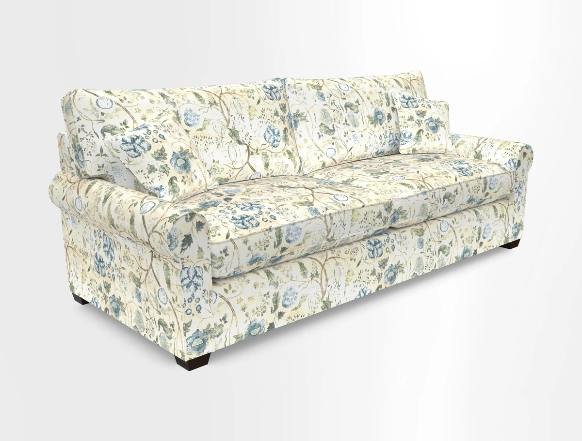 Bignor 3 Seater Sofa in V&A Drawn From Nature Oak Tree Gold. Loose cover option available
