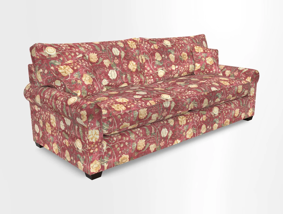 Bignor 3 Seater Sofa in V&A Drawn From Nature Oak Tree Gold. Loose cover option available