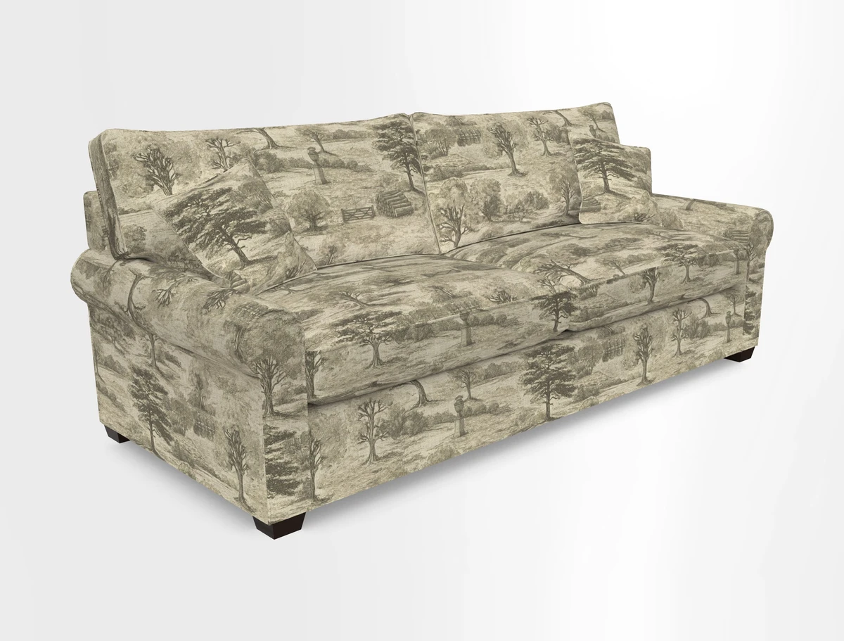 Bignor 3 Seater Sofa in V&A Drawn From Nature Oak Tree Gold. Loose cover option available