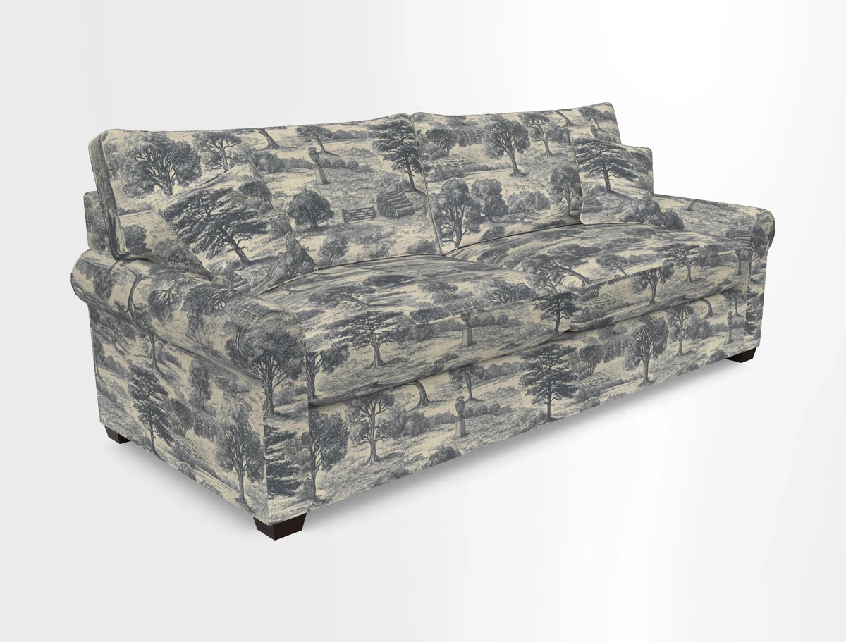 Bignor 3 Seater Sofa in V&A Drawn From Nature Oak Tree Gold. Loose cover option available