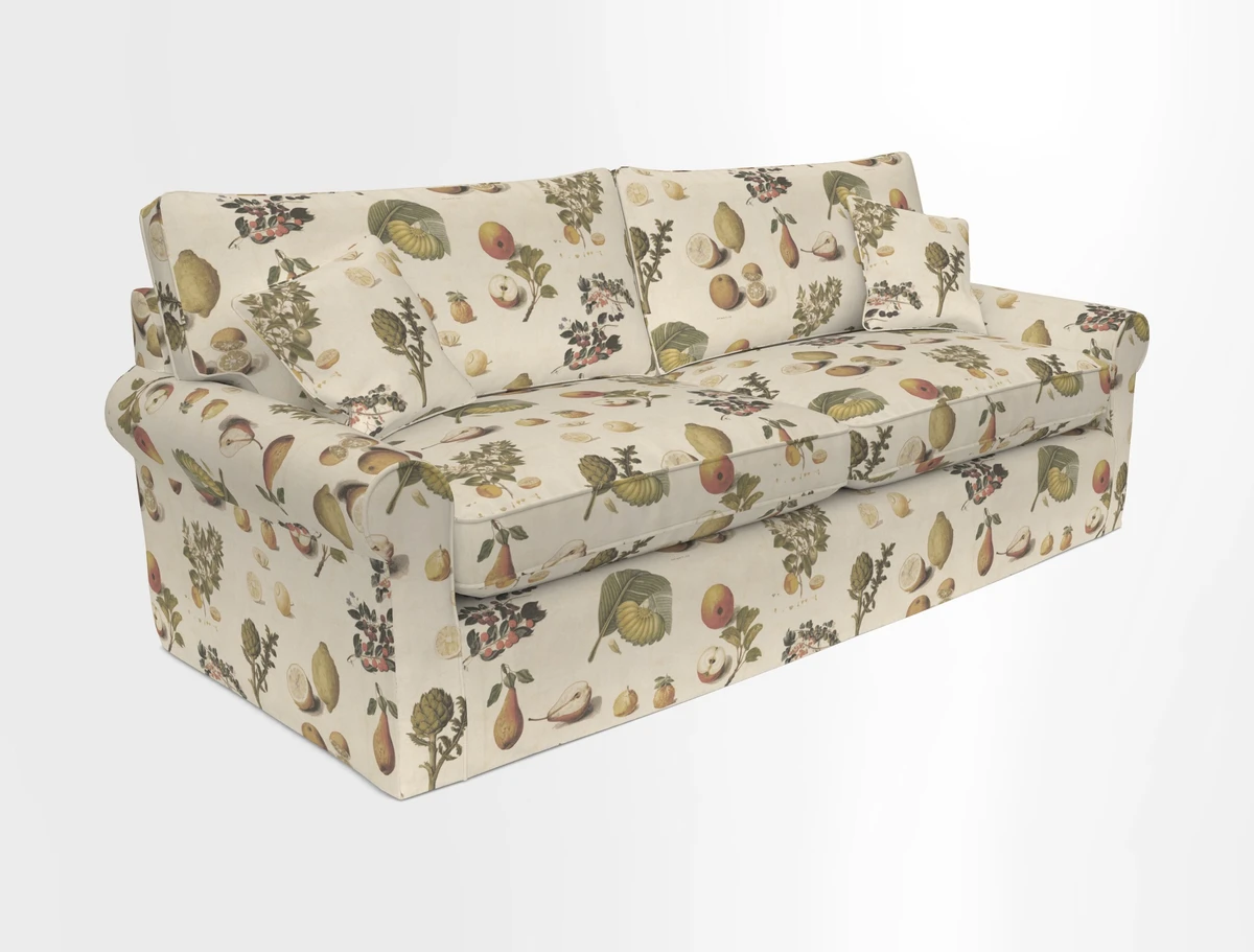 Bignor 3 Seater Sofa in V&A Drawn From Nature Oak Tree Gold. Loose cover option available