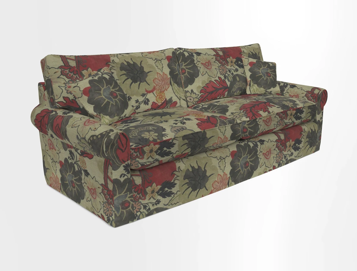 Bignor 3 Seater Sofa in V&A Drawn From Nature Oak Tree Gold. Loose cover option available