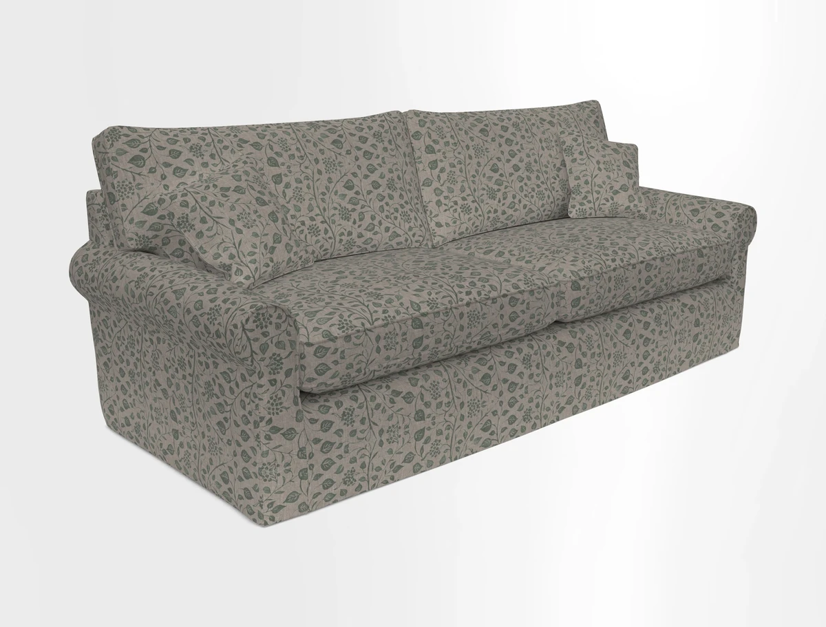 Bignor 3 Seater Sofa in V&A Drawn From Nature Oak Tree Gold. Loose cover option available