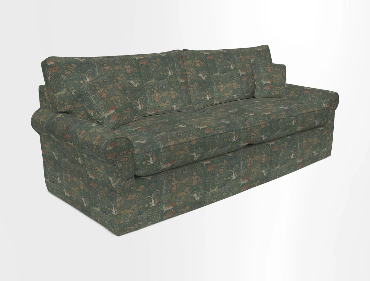 Bignor 3 Seater Sofa in V&A Drawn From Nature Oak Tree Gold. Loose cover option available