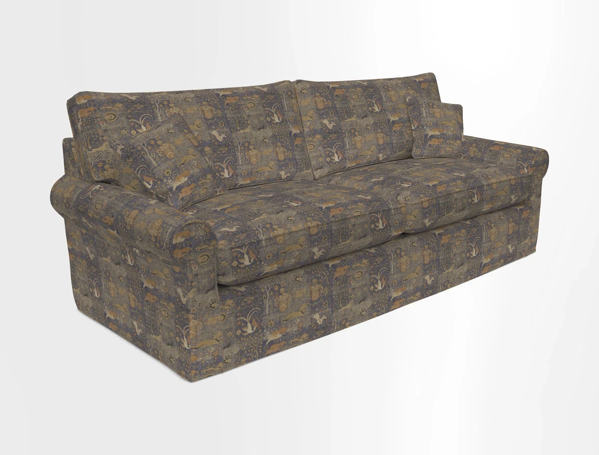 Bignor 3 Seater Sofa in V&A Drawn From Nature Oak Tree Gold. Loose cover option available
