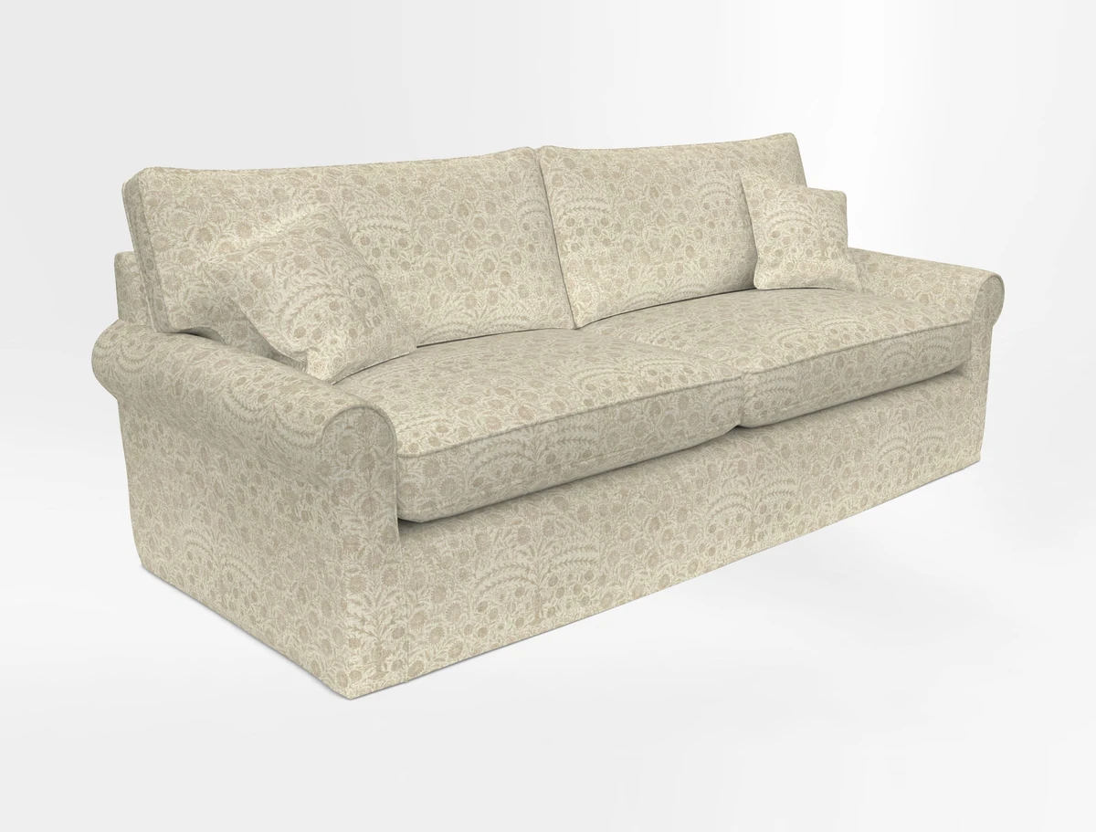 Bignor 3 Seater Sofa in V&A Drawn From Nature Oak Tree Gold. Loose cover option available