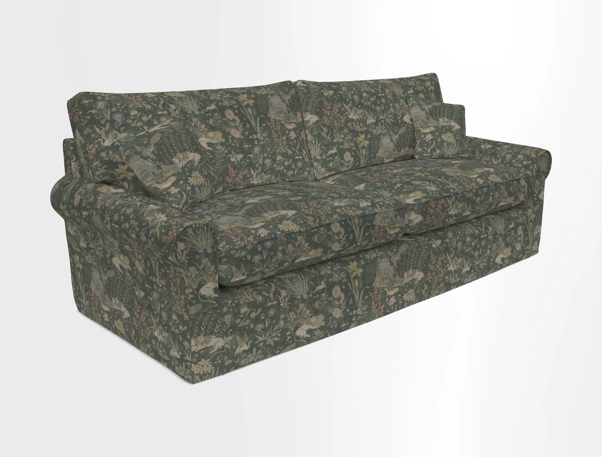 Bignor 3 Seater Sofa in V&A Drawn From Nature Oak Tree Gold. Loose cover option available