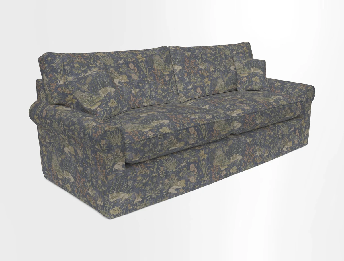 Bignor 3 Seater Sofa in V&A Drawn From Nature Oak Tree Gold. Loose cover option available