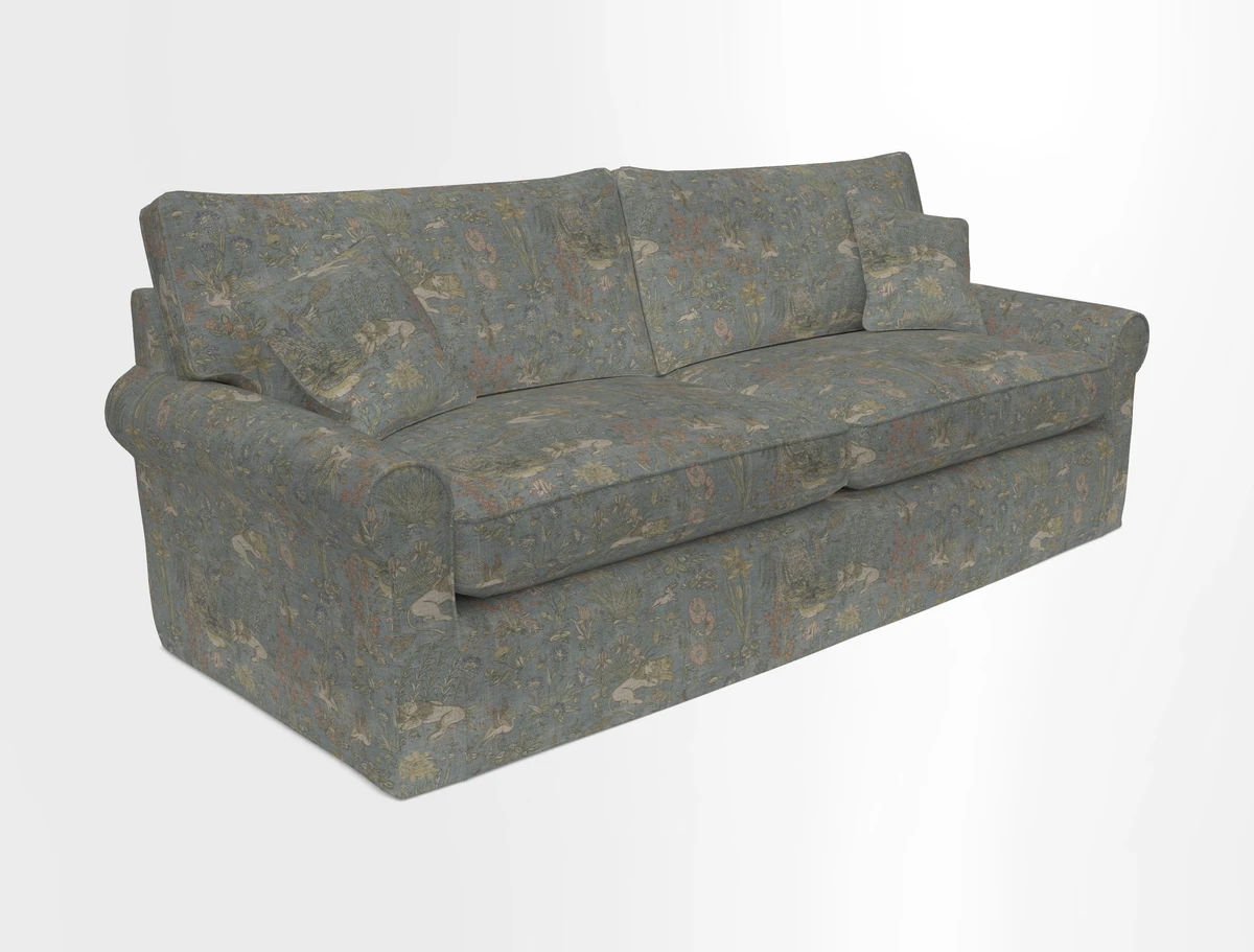 Bignor 3 Seater Sofa in V&A Drawn From Nature Oak Tree Gold. Loose cover option available