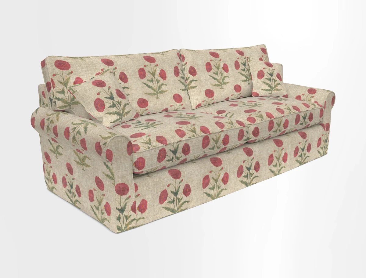 Bignor 3 Seater Sofa in V&A Drawn From Nature Oak Tree Gold. Loose cover option available