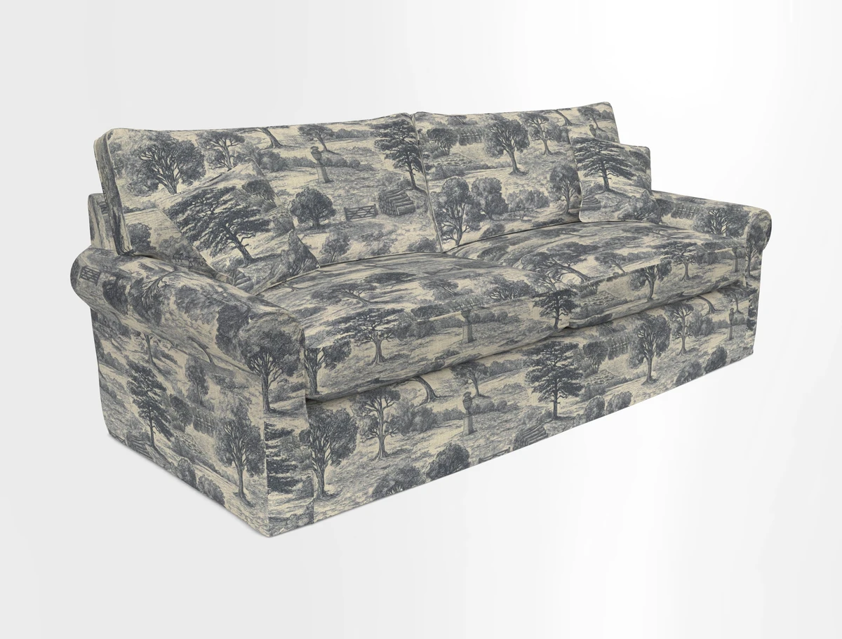 Bignor 3 Seater Sofa in V&A Drawn From Nature Oak Tree Gold. Loose cover option available