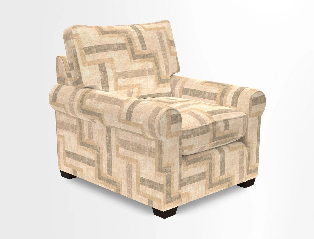 Bignor Chair in Two Tone Plain Biscuit. Loose cover option available