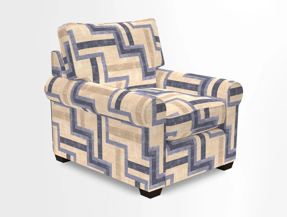 Bignor Chair in Two Tone Plain Biscuit. Loose cover option available