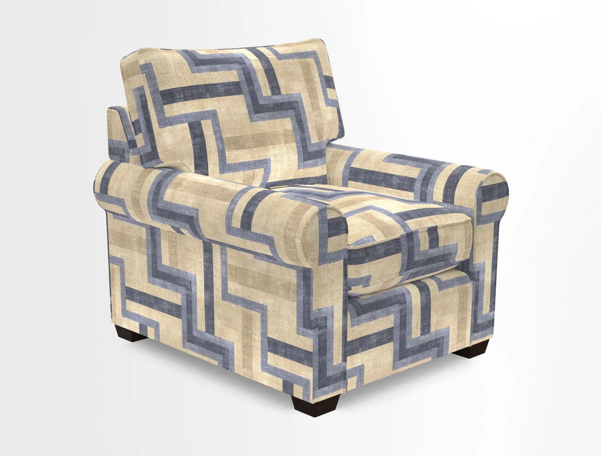 Bignor Chair in Two Tone Plain Biscuit. Loose cover option available