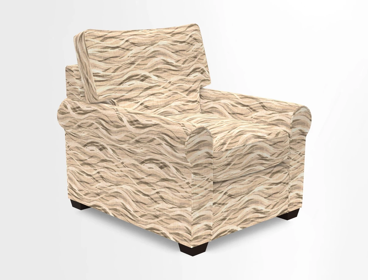 Bignor Chair in Two Tone Plain Biscuit. Loose cover option available