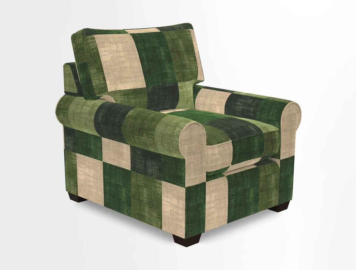 Bignor Chair in Two Tone Plain Biscuit. Loose cover option available