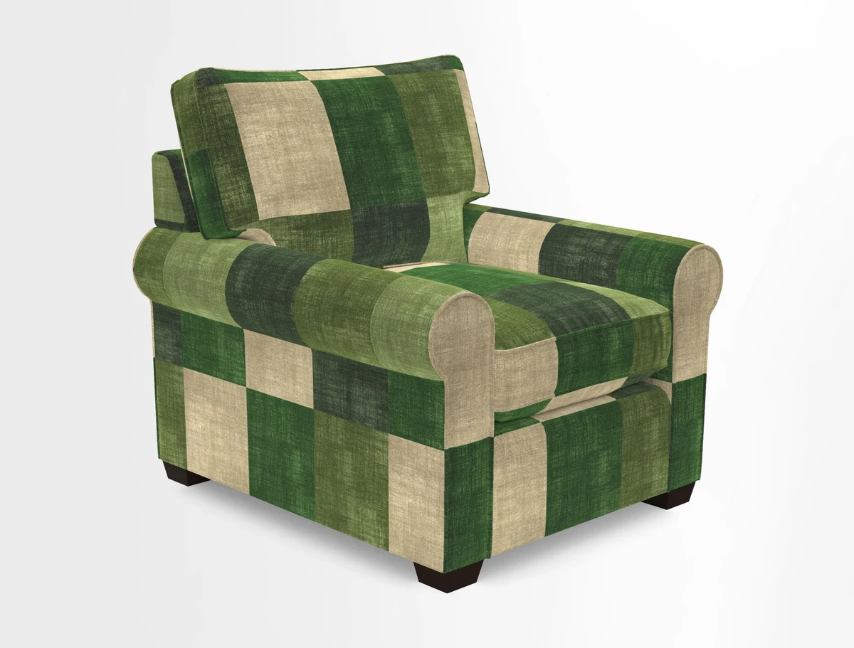 Bignor Chair in Two Tone Plain Biscuit. Loose cover option available