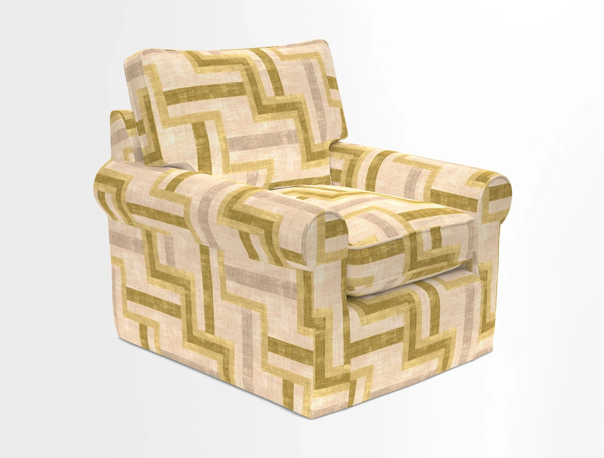 Bignor Chair in Two Tone Plain Biscuit. Loose cover option available