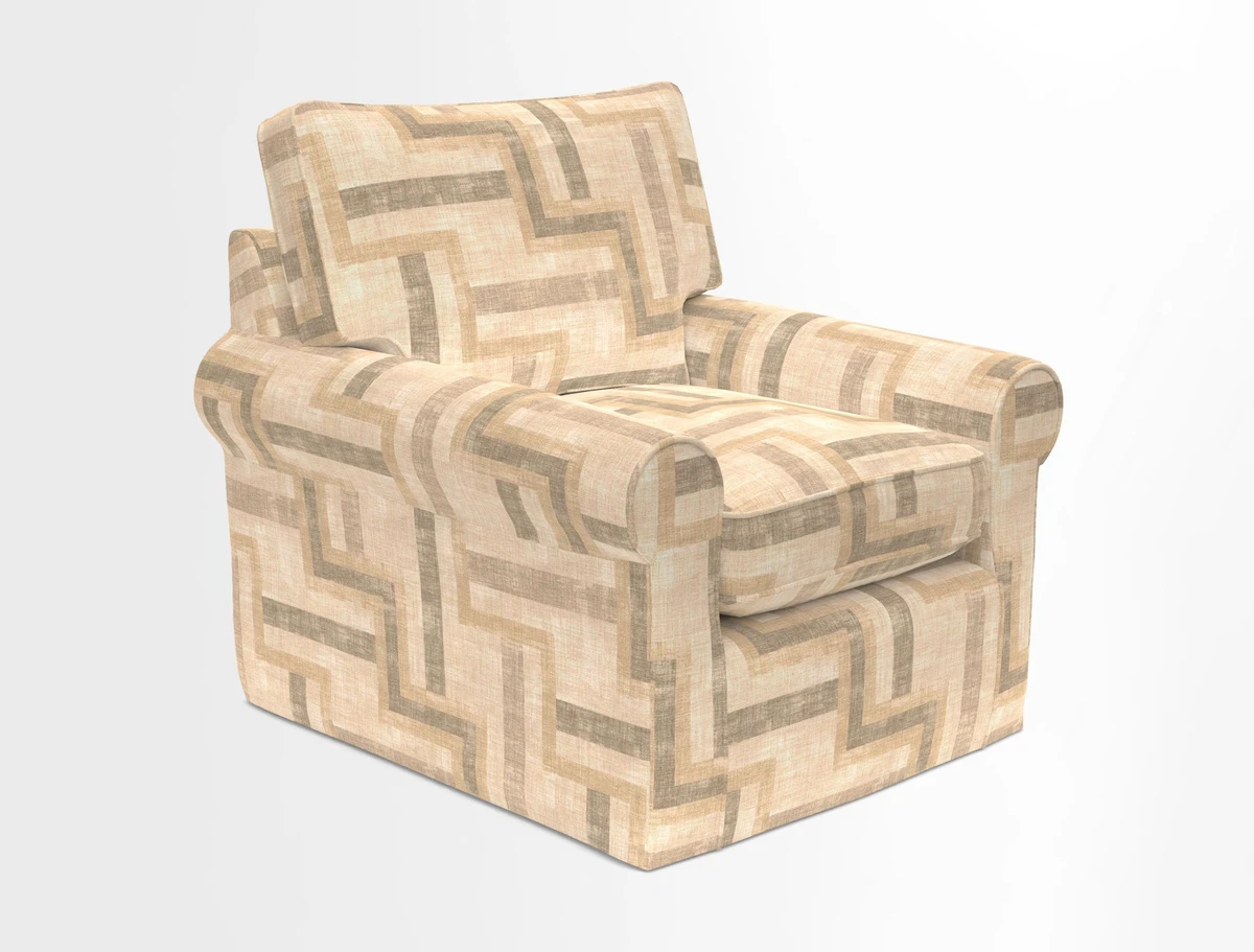 Bignor Chair in Two Tone Plain Biscuit. Loose cover option available
