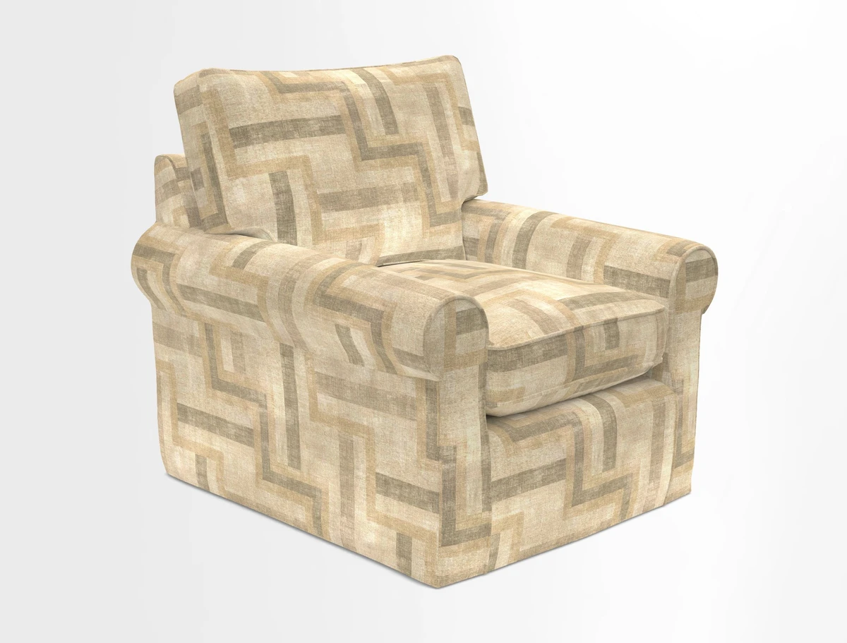 Bignor Chair in Two Tone Plain Biscuit. Loose cover option available