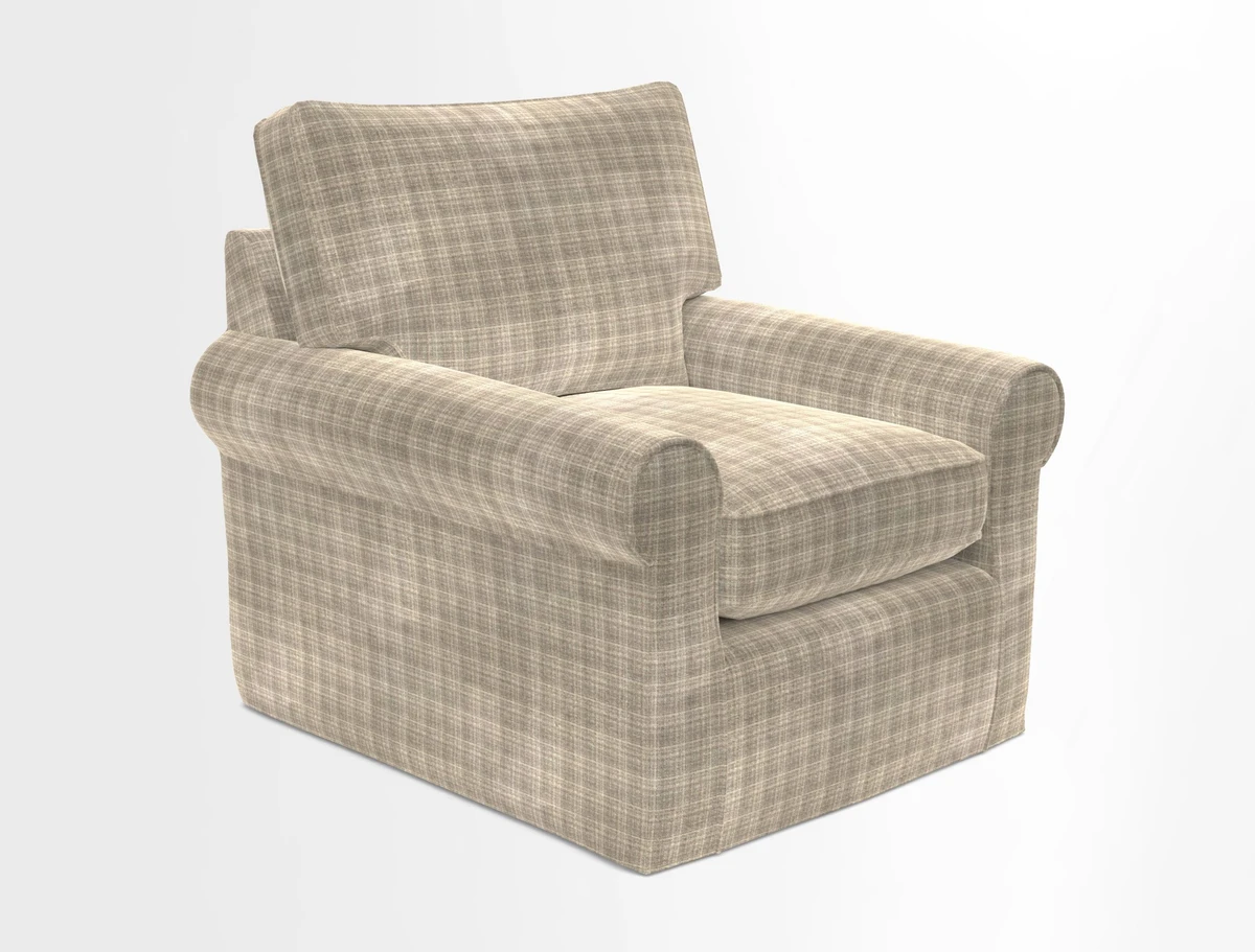 Bignor Chair in Two Tone Plain Biscuit. Loose cover option available